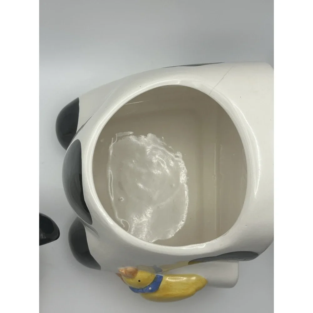 Vtg Coco Dowley Cow and Chicken Holstein Cookie Jar (Head and Middle Pieces)